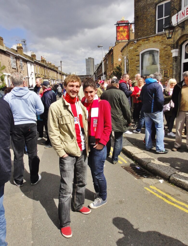 Away supporters at a football match