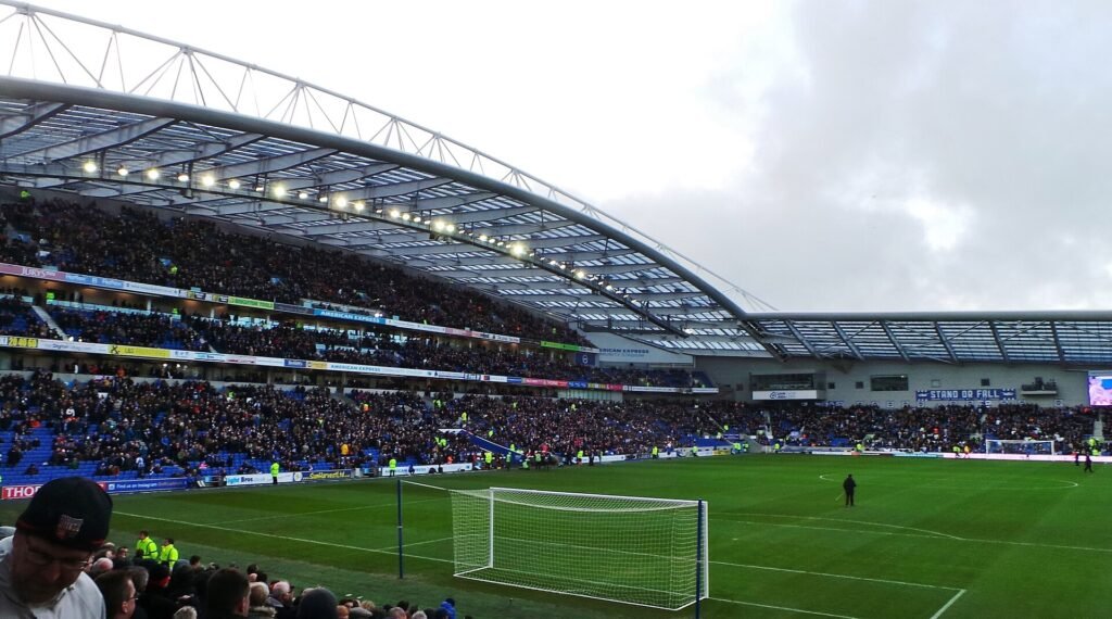 The view from behind the goal