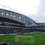 The view from behind the goal