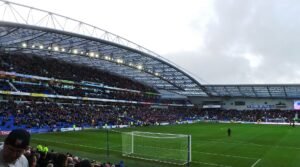 The view from behind the goal